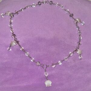 Seashell & Star dangly charm sparkly beaded necklace choker